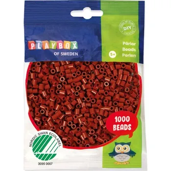 Dětské navlékací korálky Zažehlovací korálky Playbox 5 mm hnědé 100 ks