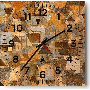 Hodiny Kuchyňské nástěnné hodiny 30x30 Abstrakce Skleněné hodiny do obýváku Moderní Tiché