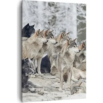 Obraz Obraz na plátně do obýváku, ložnice 50x70 vlci obrazy na zeď canvas