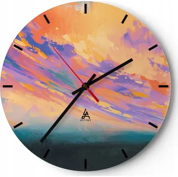 Hodiny Velké nástěnné hodiny 40x40 Abstrakce Skleněné hodiny Kulatý Tiché