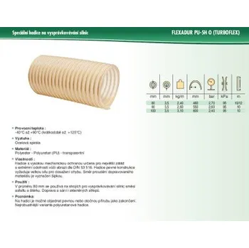 Hubice k vysavači HADICE FLEXADUR PU-5H O TURBOFLEX - hadice pro odsávání vysoce abrazivních materiálů, průměr 90 mm