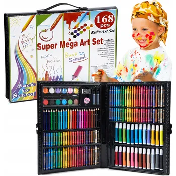 Výtvarná sada Školní umělecká sada kreativní malířská 168 dílů dárek Den dětí