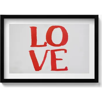 Obraz Závěsný obraz rámeček černé barvy Červený nápis LOVE graffiti 60x40 cm