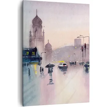 Obraz Obraz na plátně do obývacího pokoje ložnice 50x70 město obrazy na zeď canvas