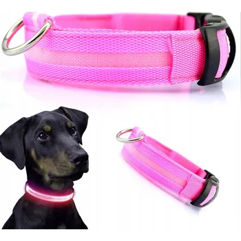 Obojek pro psa SVÍTÍCÍ LED OBOJEK pro Psa Kočku 30-45cm vel. M