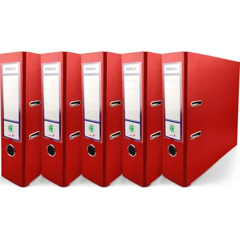 Pákový pořadač A4 PP EKOBOX 80 mm ČERVENÝ 5 ks široký, silný