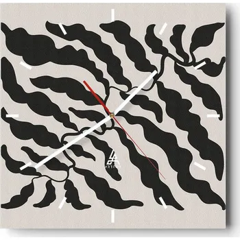 Hodiny Velké nástěnné hodiny 40x40 Boho Skleněné hodiny Čtvercové Tiché