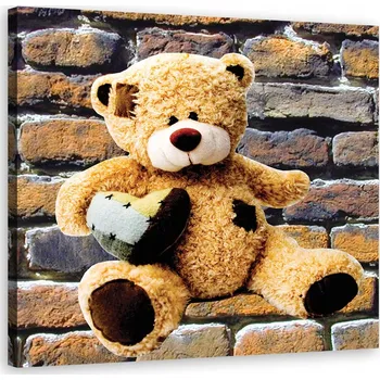 Obraz OBRAZ PRO DĚTI Plyšový medvídek se srdíčkem 30x30