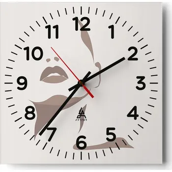 Hodiny Nástěnné hodiny do obýváku 40x40 Žena Bezhluké hodiny na skle Tiché