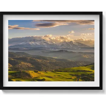 Obraz Dekorativní nástěnný obraz s rámem a grafikou loft Pieniny Wysoki Wierch 80x60 cm