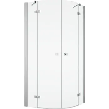 Čtvrtkruh Plano Geneva New s dvoukřídlými dveřmi, rádius 550 mm 1000 x 2000 mm, aluchrom/sklo čiré