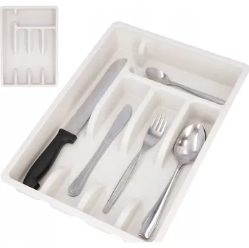 Příborník do zásuvky ORGANIZÉR NA PŘÍBORY do zásuvky kuchyňský bílý organizér na vidličky lžíce
