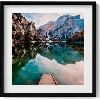 Obraz Dekorativní nástěnný obraz do pokoje Výhled na hory, jezero a lesy 50x50 cm