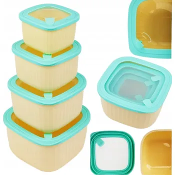 Dóza na potraviny SADA HERMETICKÝCH UZAVÍRATELNÝCH DÓZ NA POTRAVINY LUNCHBOX 4ks