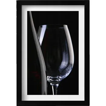 Obraz Nástěnný dekorativní foto obraz v černém rámu Sklenice a láhev 20x30 cm
