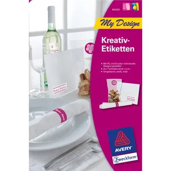Samolepící etiketa AVERY Kreativní sada etiket pro inkoustové tiskárny 3x 5 listů, různé rozměry - MD4002