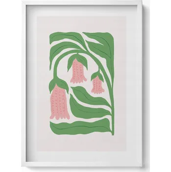 Obraz Dekorativní obraz s grafikou v krásném rámu - Ilustrace rostlin a květin 50x70 cm