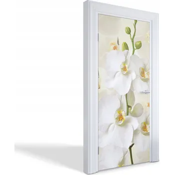 Fototapeta Samolepící dekorativní nálepka na dveře a nábytek Bílé orchideje 95x205 cm