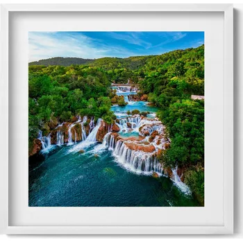 Obraz Dekorativní obraz v rámu do obýváku Vodopády a řeka Krka Chorvatsko 50x50 cm