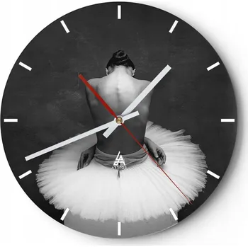 Hodiny Nástěnné hodiny do kuchyně 30x30 Baletka Skleněné hodiny do obýváku Tiché