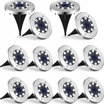 Venkovní osvětlení Solární lampa zapichovací DDK stříbrná 12,6 cm 12 ks