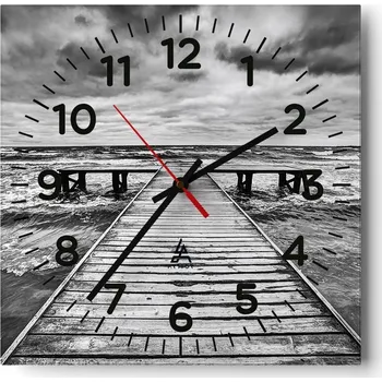 Hodiny Kuchyňské nástěnné hodiny 30x30 Krajina Skleněné hodiny do obýváku Moderní Tiché