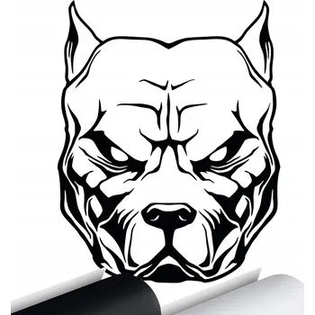 Samolepicí dekorace na vozidlo NÁLEPKA na auto PITBULL ZLÝ PES 12x15 cm