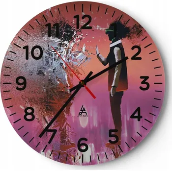 Hodiny Kuchyňské nástěnné hodiny 30x30 Abstrakce Moderní skleněné hodiny Tiché