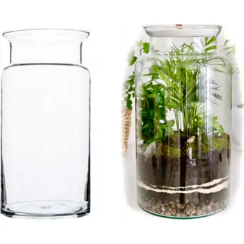 Obraz Les ve sklenici – skleněná nádoba 25 cm