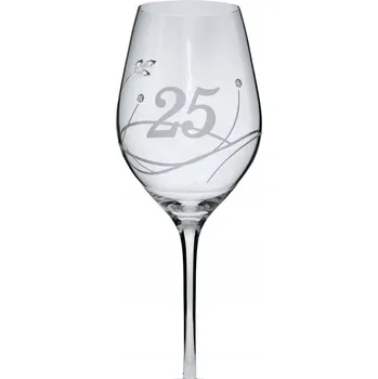 Sklenice Sklenice na víno 360 ml s krystaly Swarovski - jubileum 25