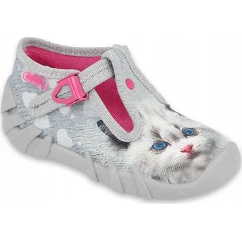 Chlapecké bačkory Befado dětské papuče na suchý zip šedé, velikost 24