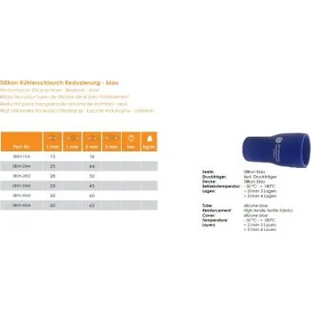 Fitinka REDUKCE SILIKONOVÁ PŘÍMÁ 54/51 - 102 mm (-60°/+180°C)