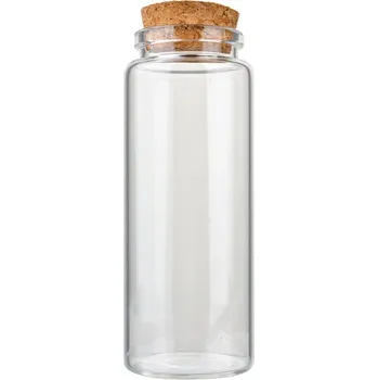 Dóza na potraviny Skleněná nádoba / zkumavka s korkovým víčkem Jolijn M – 4x13 cm