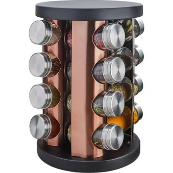 Kořenka Otočný STOJAN NA KOŘENÍ bylinky ELEGANTNÍ KOŘENKA se skleničkami 16 ks