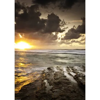 Obraz Plakát Západ slunce nad pláží Palmachim bez rámu 21 x 29,7 cm