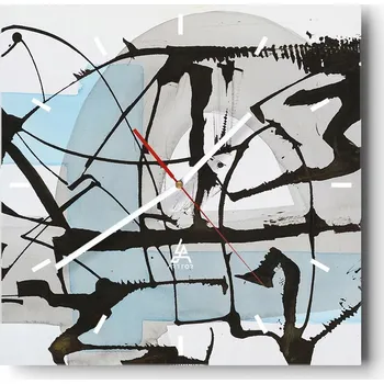 Hodiny Velké nástěnné hodiny 40x40 Abstrakce Skleněné tiché hodiny