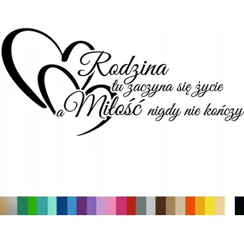 Samolepící dekorace Samolepka na stěnu Citát Rodina tady začíná 44x99
