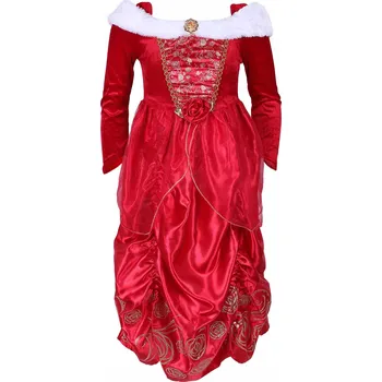 Karnevalový kostým DISNEY Červené šaty princezny Belly KOSTÝM PŘEVLEK velikost 104