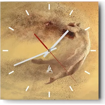 Hodiny Velké nástěnné hodiny 40x40 Abstrakce Skleněné tiché hodiny