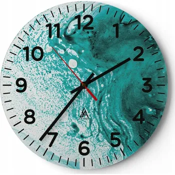 Hodiny Kuchyňské nástěnné hodiny 30x30 Abstrakce Moderní skleněné hodiny Tiché