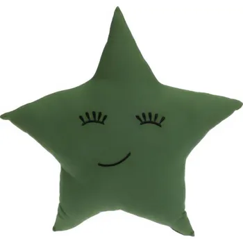 Dekorativní polštářek Home Styling Collection Dekorační polštář ve tvaru hvězdy, 40 x 40 cm, zelený