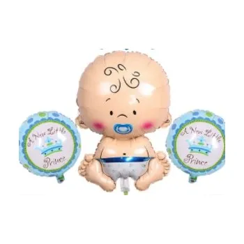 Balónek Fóliový balónek Čáp na Baby Shower, sada 5 ks, 70 cm