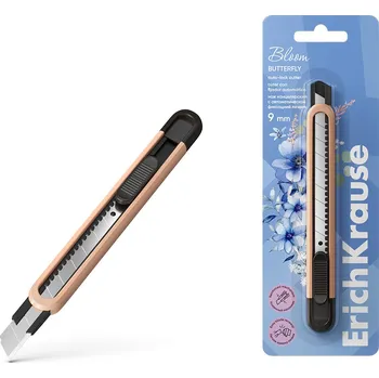 Pracovní nůž Nůž odlamovací 9 mm ErichKrause Butterfly Pastel Bloom plast-kovové vedení, mix barev