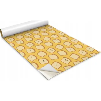 Obraz Moderní nálepka na nábytek Usmívající se kreslené toasty 100x50 cm