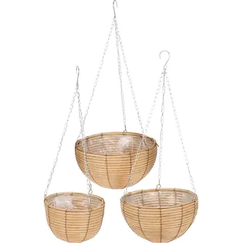 ProGarden Závěsné obaly na květiny z tkané látky, 3 ks v různých velikostech