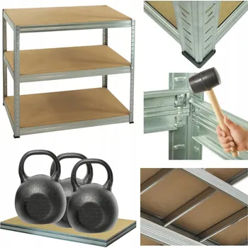 Dílenský regál Garážový skladový regál kovový pozink HELIOS 106x120x50 cm 3Px350 kg