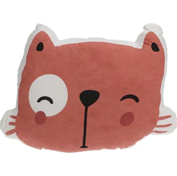 Home Styling Collection Dětský polštář s potiskem, 35 x 40 cm, bavlna, kočka