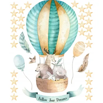 Obraz Nálepky na zeď ZVÍŘÁTKA V BALÓNU BOHO