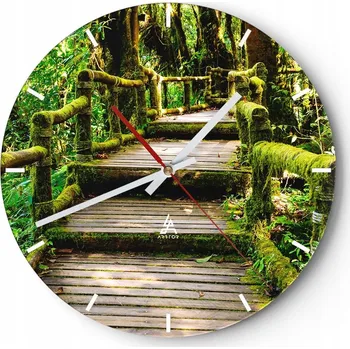 Hodiny Velké nástěnné hodiny na zeď 40x40 Natura Skleněné hodiny Kulatý Tiché