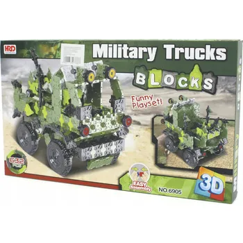 ostatní stavebnice STAVEBNICE BLOKY 3D Vojenský náklaďák 632 DÍLŮ